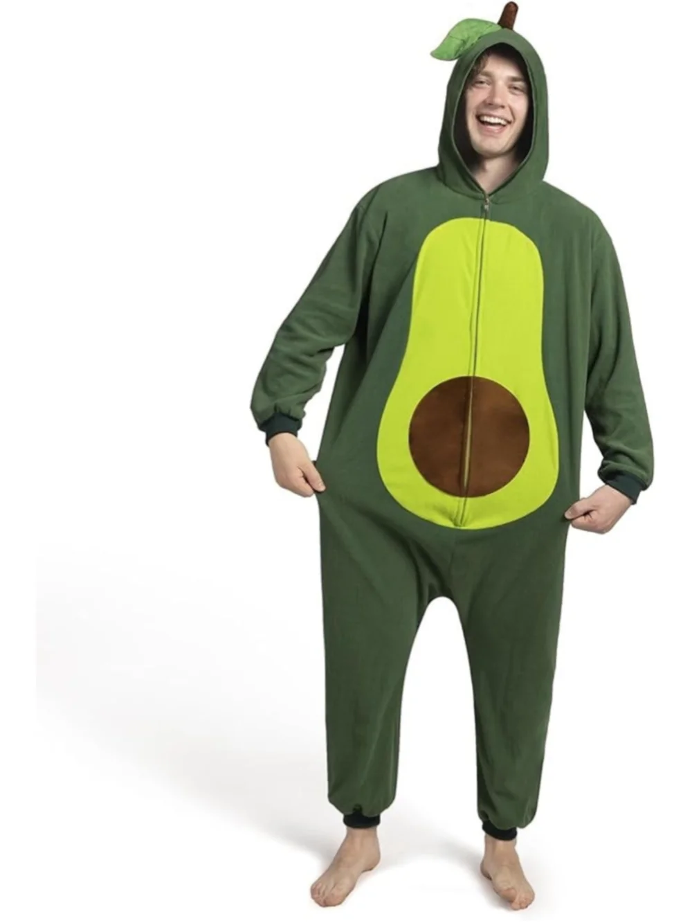 Spooktacular Creations Unisex Adult Avocado Pajama Plush Costume - NEW